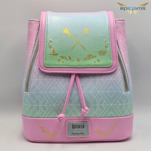 Loungefly Wicked Glinda Elphaba Iridescent Ombré Icons Mini Backpack Bag New - Picture 1 of 9